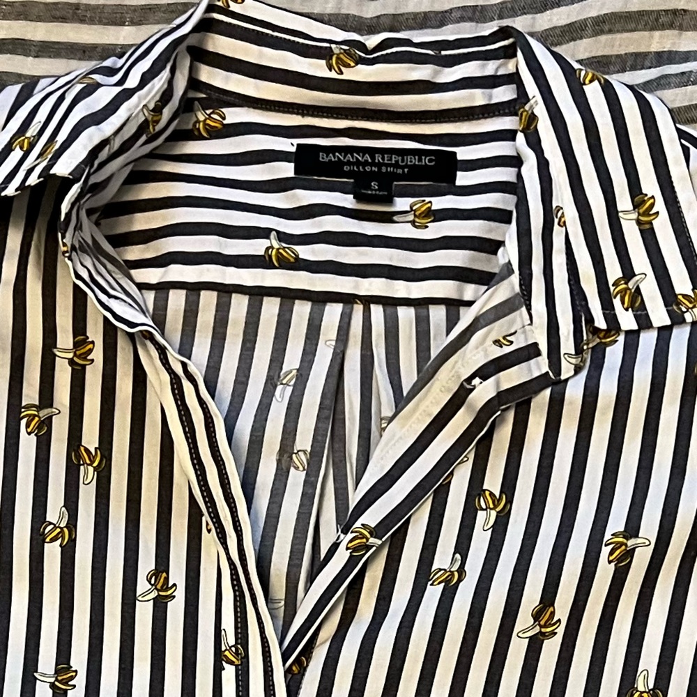 Banana Republic Striped Banana Button-Up